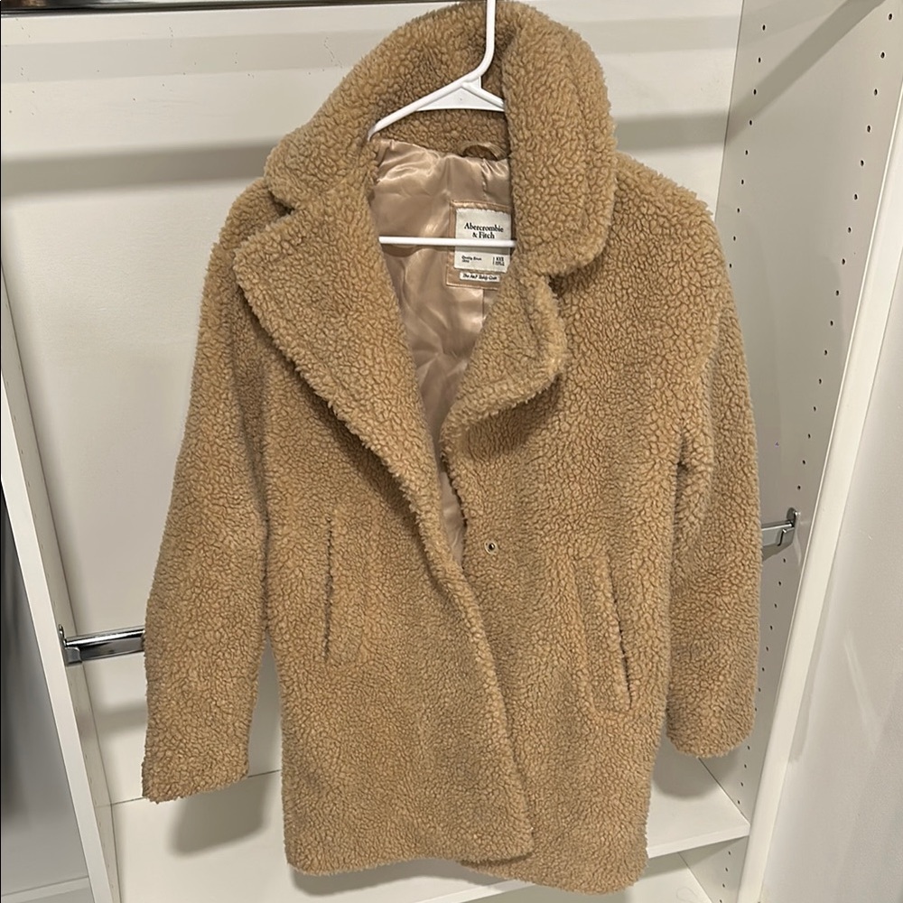 Abercombie Women's Tan Teddy Coat